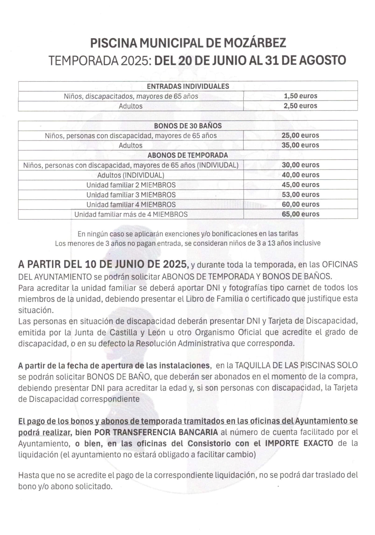 PISCINA MOZARBEZ – TEMPORADA 2025