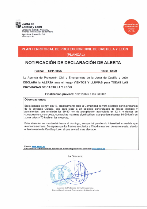 DECLARACION ALERTA PROTECCIÓN CIVIL